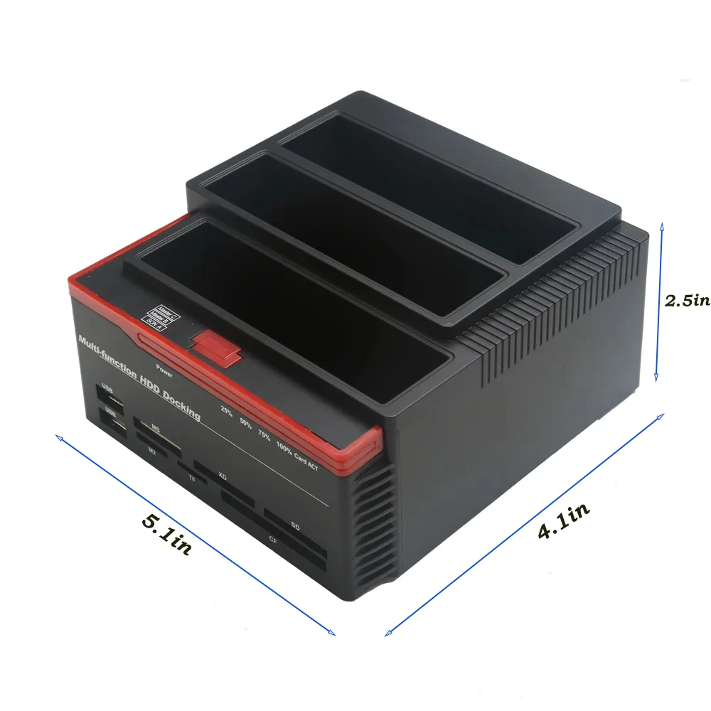 DeepFox 2.5/3.5" SATA IDE HDD Docking Station Clone USB 2.0 HDD Hard Drive Disk Docking Station Card Reader Hub with OTB/OTC
