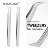 High Quality Premium Imported 402 Stainless Steel Beauty Makeup Tools High Precision Portable Good Durability Eyelash Tweezers 1