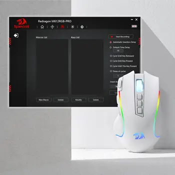 Redragon M612 PRO RGB 8000 DPI Wired/Wireless 9 Programmable Buttons 6 Backlit Modes Gaming Mouse, White 3