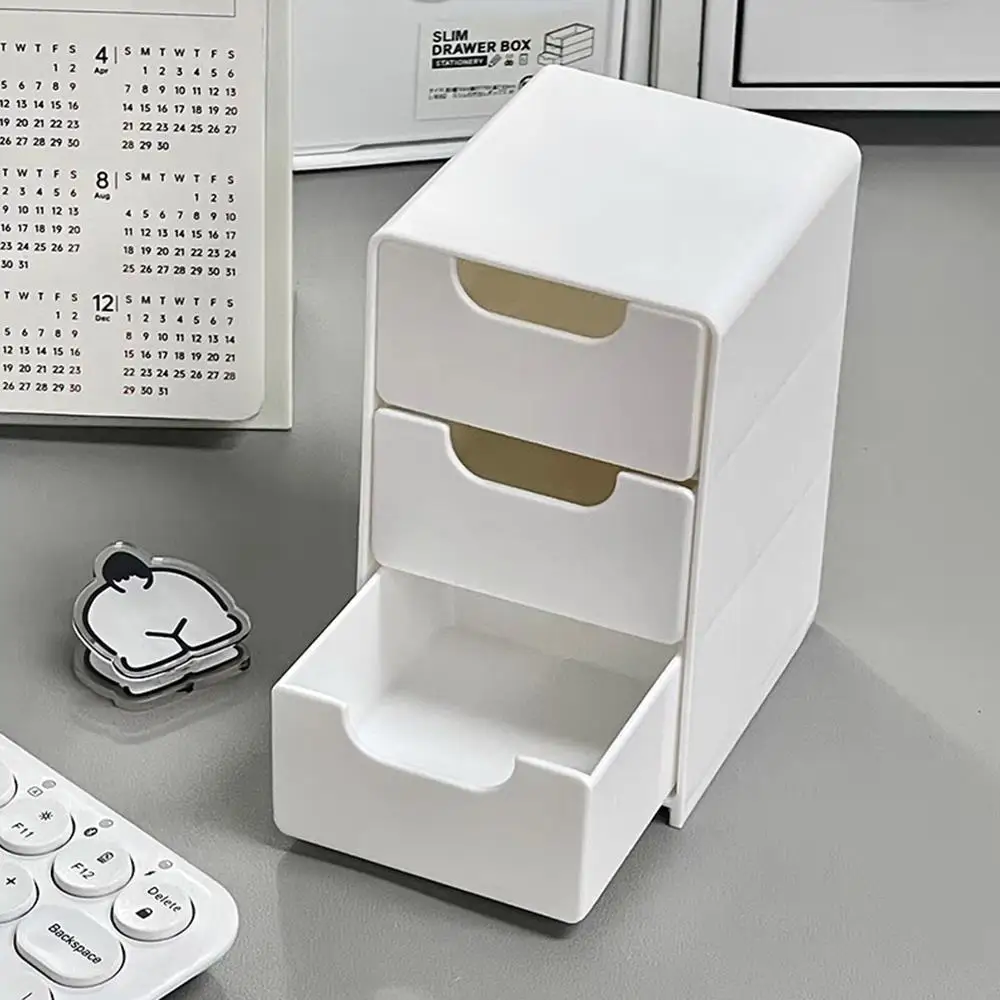 Chic 3-Tier Desk Organizer with Drawers - Ideal for Office Supplies, Jewelry & Cosmetics Storage - Portable Divider Box - 5