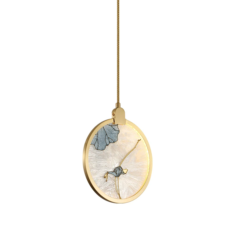 

Small chandelier restaurant all copper enamel color antique Chinese style tea room bedroom bedside lighting decoration