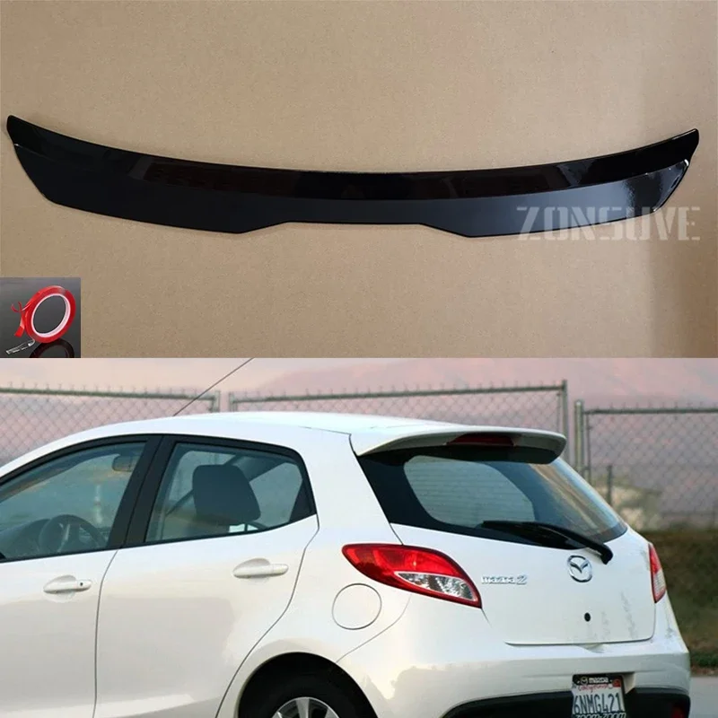 

For 2009--2014 Mazda 2 Roof Spoiler Rear Wing Body Kit Accessories ABS Plastic SUV Hatchback Universal Gloss Black