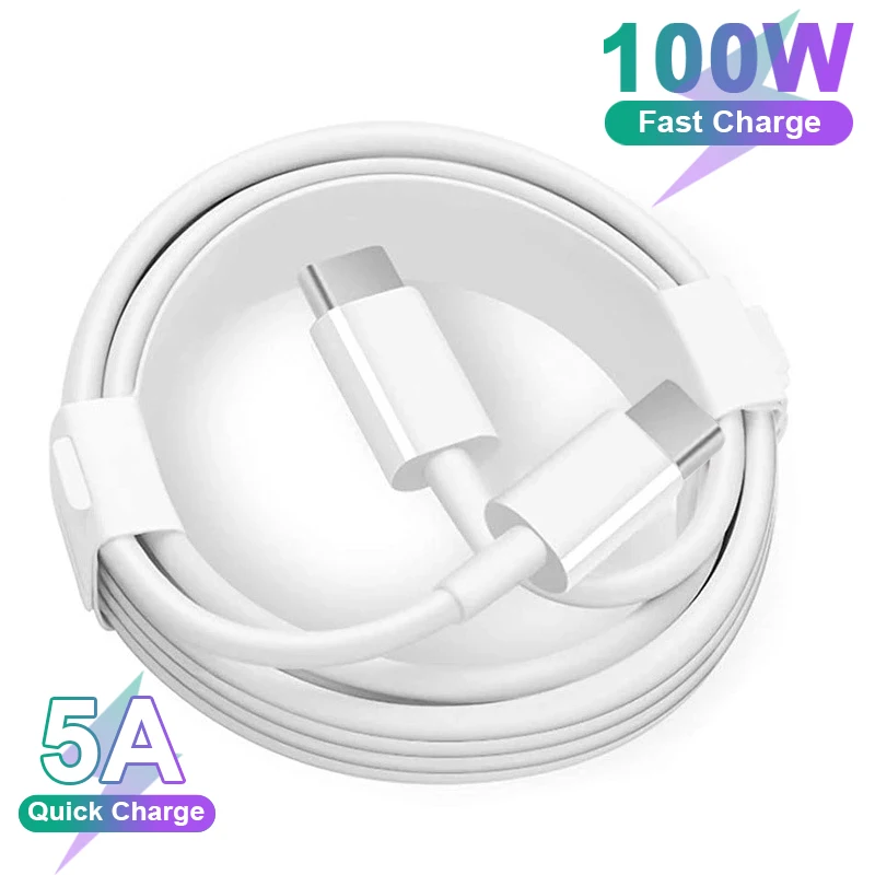 Кабель USB C-USB Type C 100 Вт кабель для быстрой зарядки Huawei Xiaomi Redmi зарядный Samsung S22