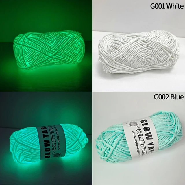 2pcs Glow In The Dark Yarn, Crochet Yarn, Fluorescent Soft Yarn Luminous  Sewing Supplies For Knitting Diy