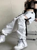 Korean Detachable Y2k Pants Casual Loose Solid High Waist Patchwork Hollow Out Pantalones 2022 Draw String Punk Wide Leg Pant 1