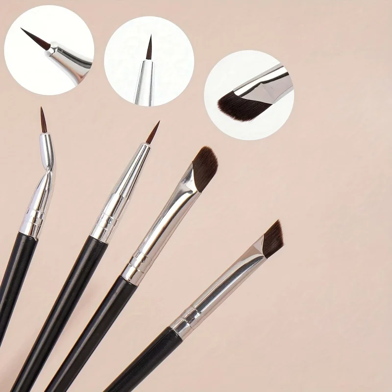 7pcs 정밀 아이 메이크업 브러쉬 세트, 아이 메이크업 브러쉬 블레이드 아이섀도우 아이라이너 브러쉬 경사진 눈썹 메이크업 브러쉬