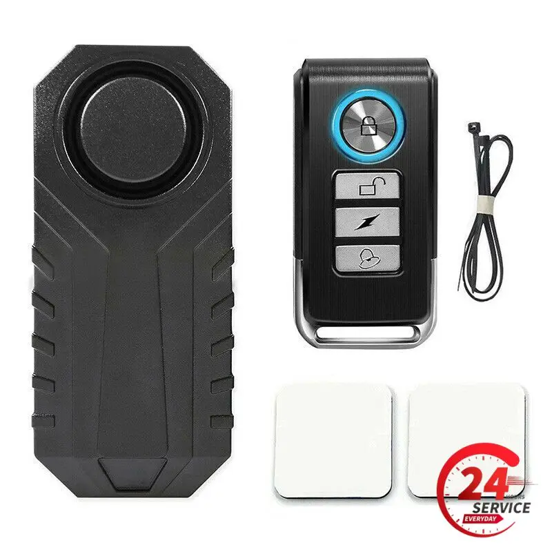 

Wireless Horn Alarm With Remote Control 113dB Waterproof Anti-theft Motorcycle Scooter Vibration Alarm Bike Accessories