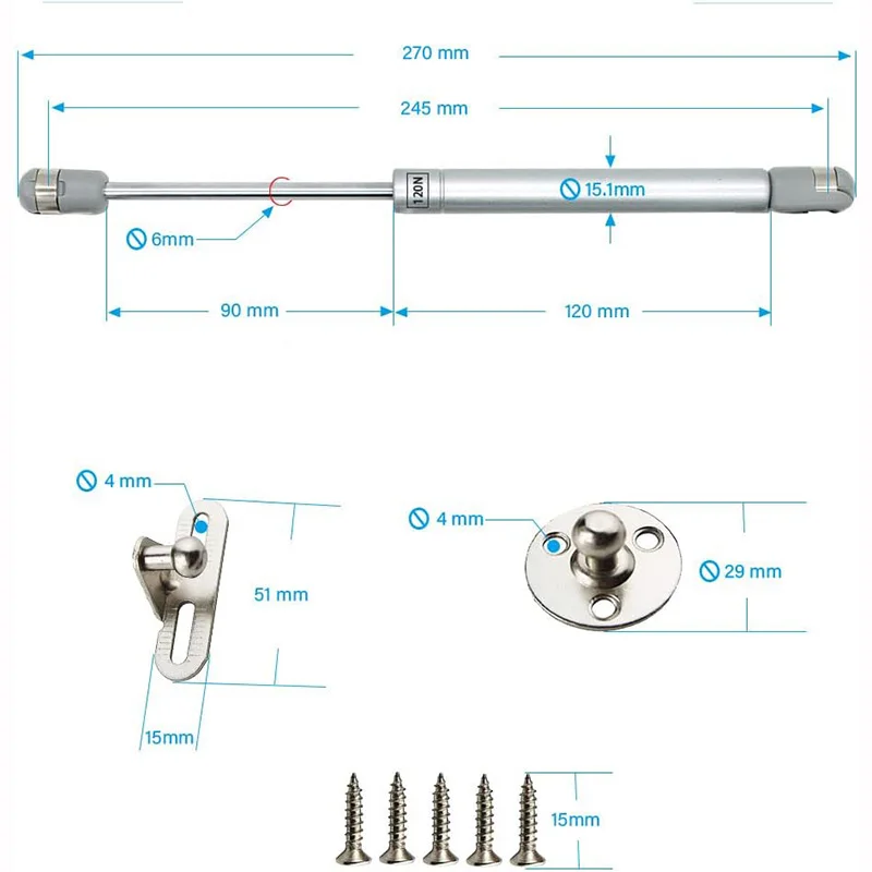 100N Gas Strut, Gas Spring, Gas Shocks, Soft Close Hinges, Lift Supports,  Lid Support, Toy Box Hinges, Hydraulic Arm Support