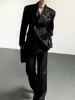 2024 Men's Solid Color Suit Loose Oversized Korean Style Slim Fit Single Button Formal Business Coat Suit Designer Clothing 6