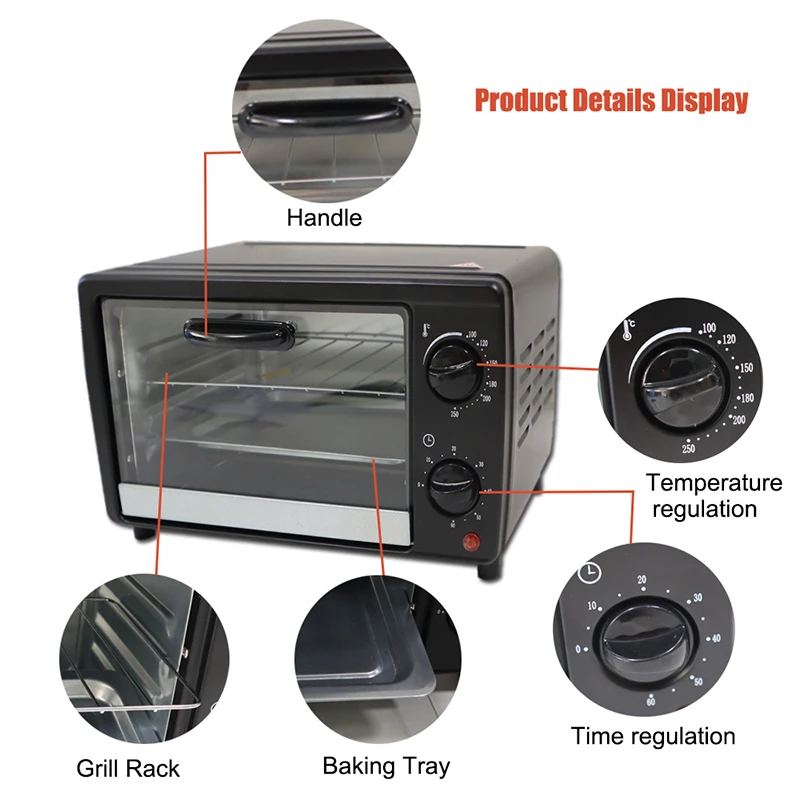 Countertop Toaster Oven,Multifunctional Electric Oven 12L Household Bakery  Toaster Pizza Kitchen Appliances Oven Toaster - AliExpress