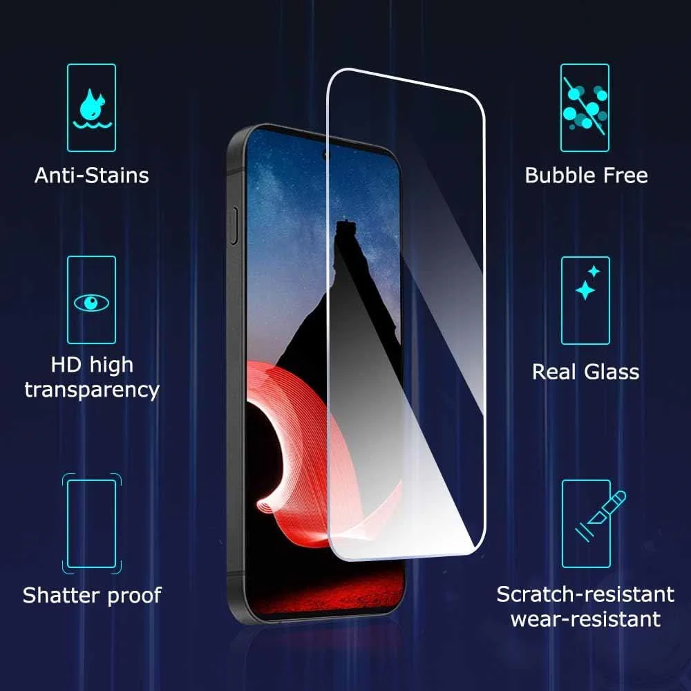 3-Piece Tempered Glass Screen Protector Set for 6.6-Inch Phones - Clear Protective Glass