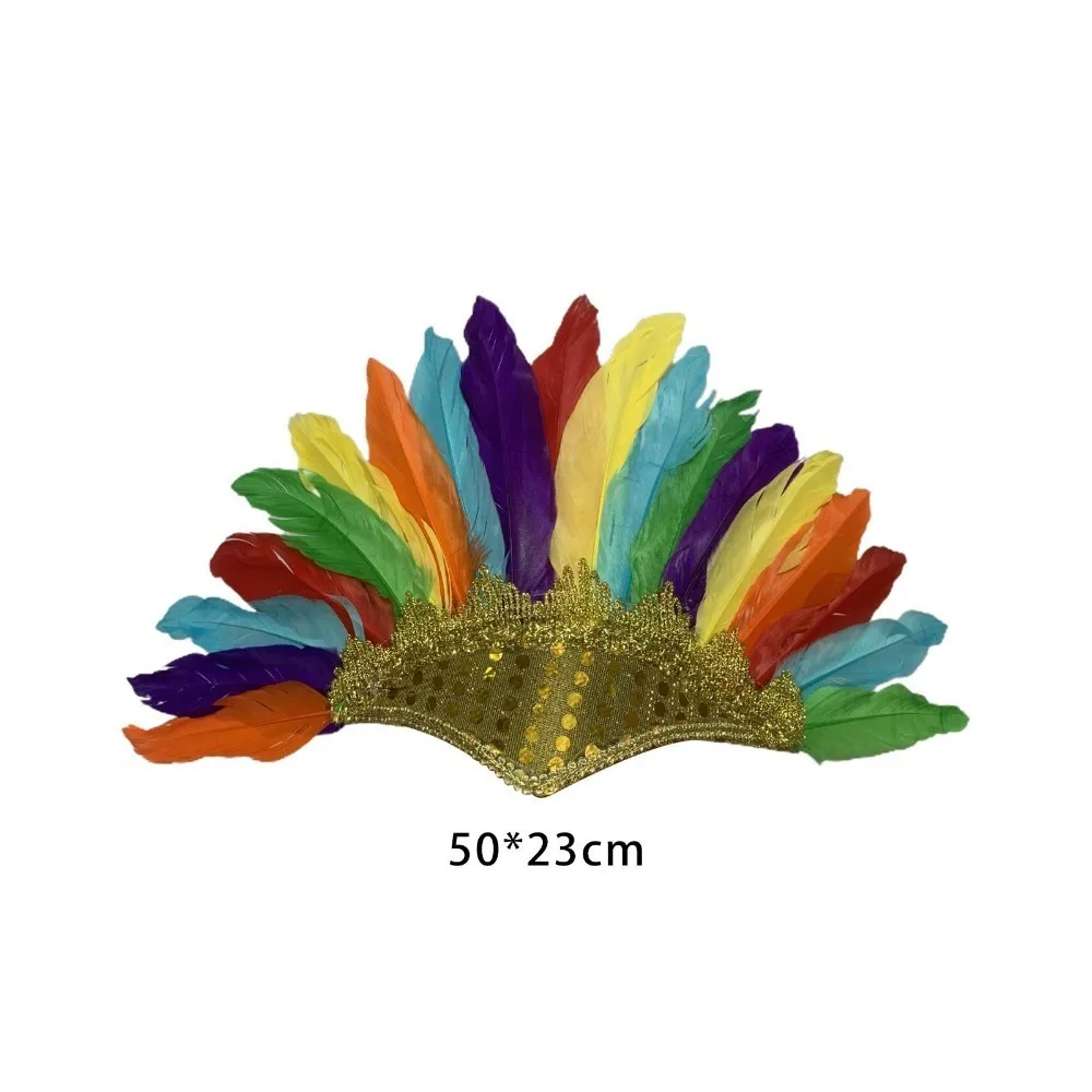 Colorful Synthetic Feather Headdress for Carnival Costume