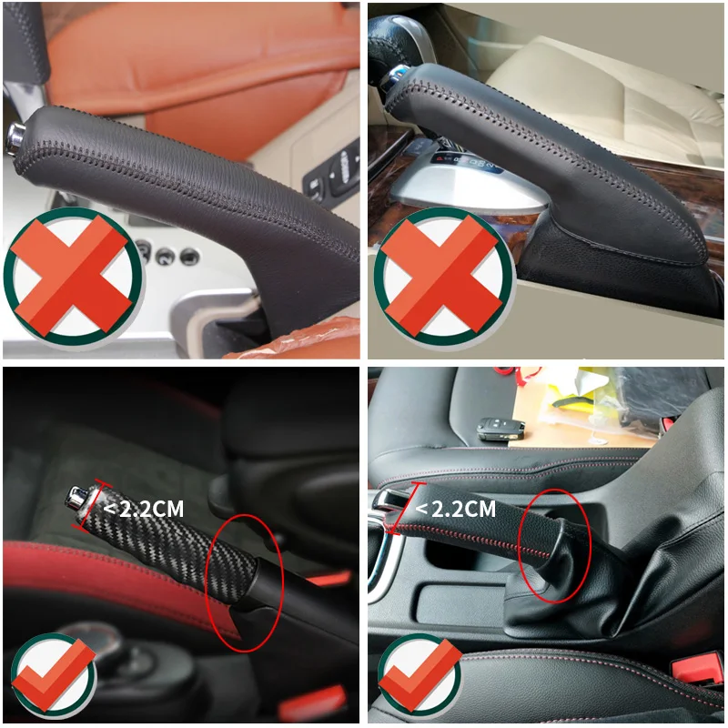 With Button Car Handbrake Universal Aluminum Frosted Feel Hand Brake Lever Parking Protection Cover Grip Stop Auto Accessories handbrake button