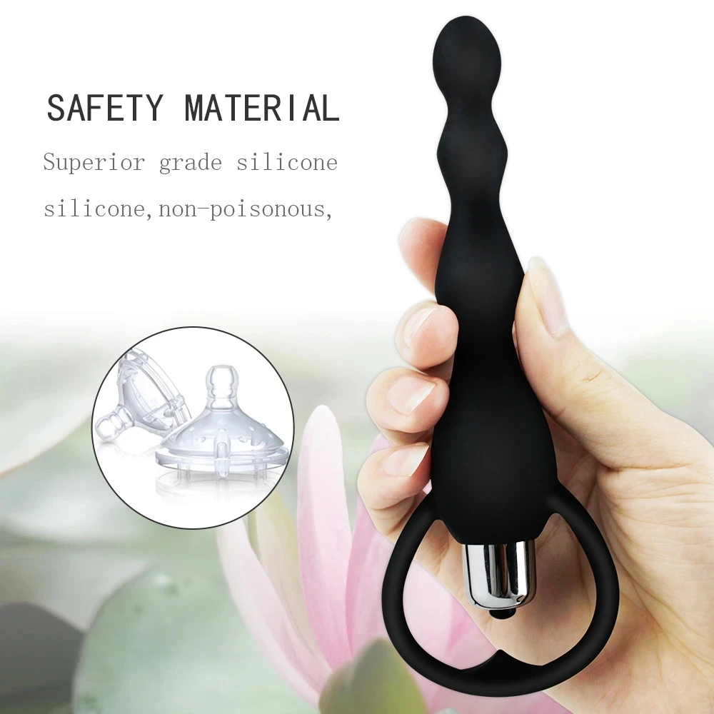 Anal Plug Vibrator Vibrating Prostate Massage Soft Anal Beads Butt Plug for Couples Butt Silicone Adult Products