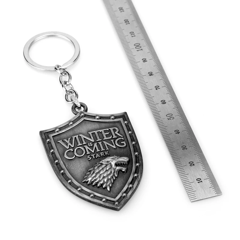 Movie Keychain House-Stark-Of-Winterfell Wolf Badge Sign Pendant Keyring Key Holder Jewelry Fine Cosplay Props Gift For Friends anime keychain game keychain mini sword keychain anime keychain pendant
