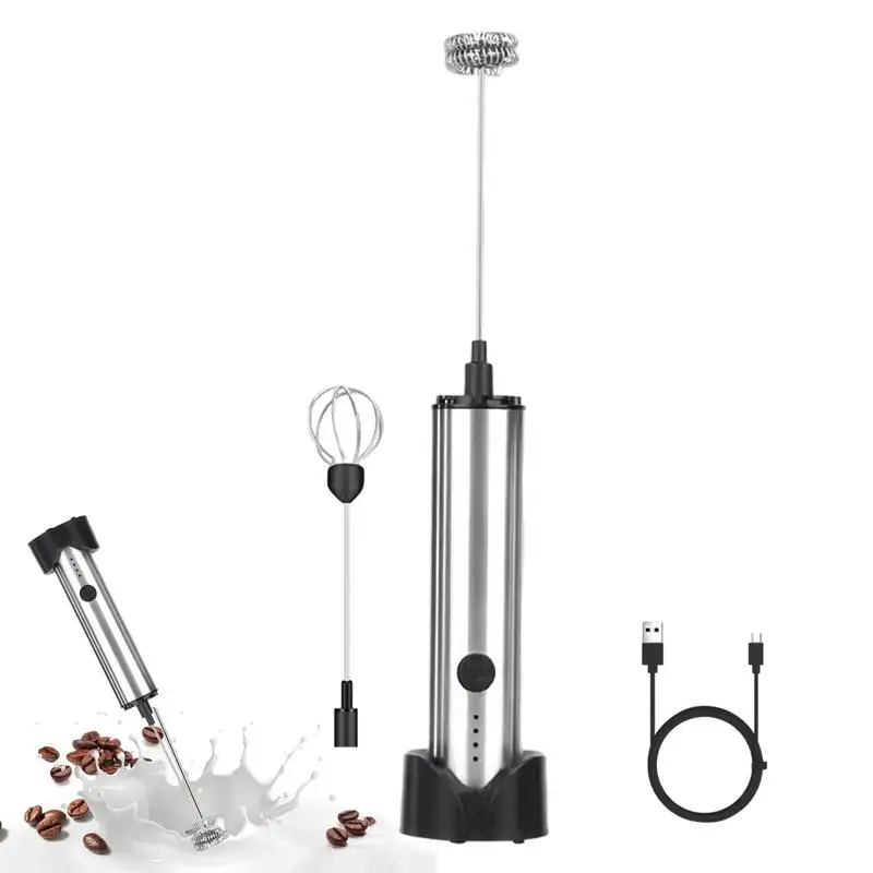 

Powerful Milk Frother Battery Operated Electric Foam Maker Portable Stainless Steel Whisk Beater For Coffee Hot Chocolate