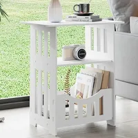 Small Bedside Table Sofa Side Table Living Room Cabinet Side End Coffee Tea Table Nightstand Storage Shelf for Bedroom Bedside