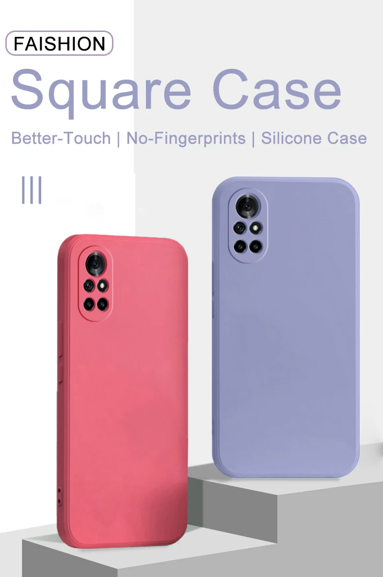 Square Liquid Silicone Soft Phone Case - Shockproof Candy Cover