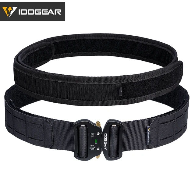 IDOGEAR ceinture tactique de 2 pouces avec ceinture intérieure de 1.75 pouces boucle en métal à dégagement rapide ceintures pour