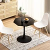 Modern Octagonal Coffee Table Black Marble Print Metal Base Living Room Dining Room Kitchen 31.5 Inch Home Furniture End Tables 3