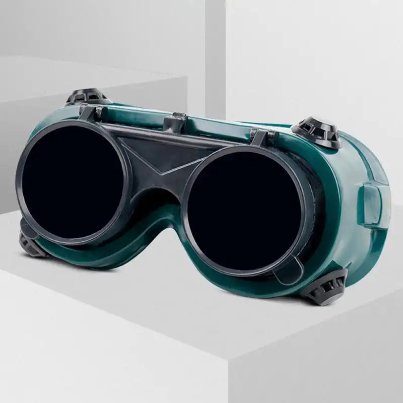 Dual-flip UV Rays Fold-up Welding Goggles Large View Screen Electric Welding Protective Glasses for Arc Grinding Cutting