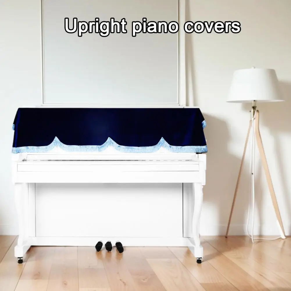 

Piano Cover Smooth Piano Protective Cover with Tassel Dust-proof Piano Protector for Home Music Classroom