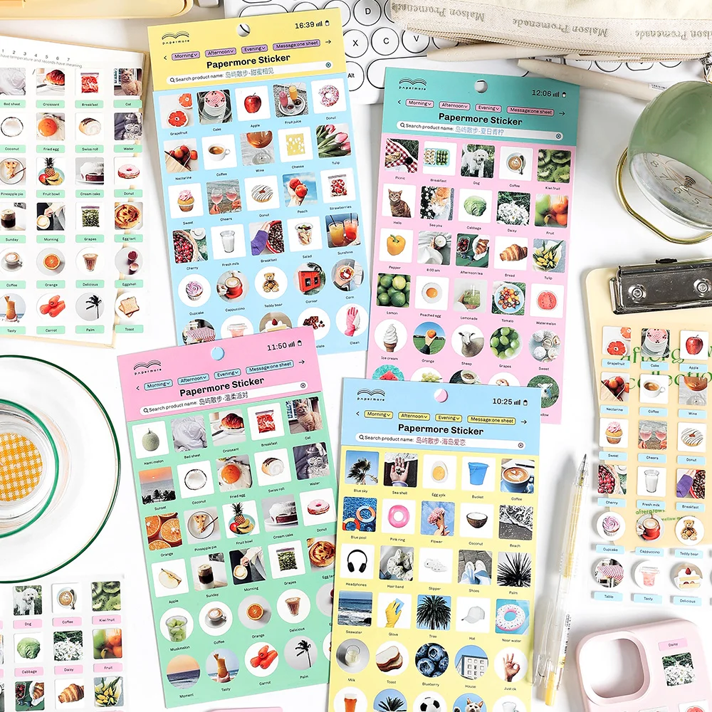 Assorted Photos And Words Stickers Aesthetic Scrapbooking Cute Decorative Labels Art Journaling Phone Agenda Stationery Supplies