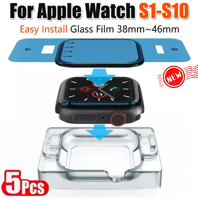 Ceramic Film Screen Protectors for Apple Watch – HD Glass, 1-5 Pack