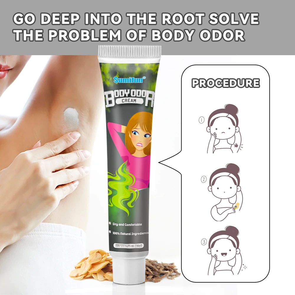 Body Odor Sweat Deodorant Ointment Lasting Removal Underarm Odor Sweating Deodorizer Eliminate Bad Smell Antiperspirant