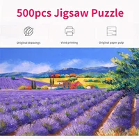 46*28cm 500Pieces Jigsaw Puzzle for Adults Oil Painting Lavender Flower Paper Puzzles Home Decor Wall Display Festival Gift Toys 1