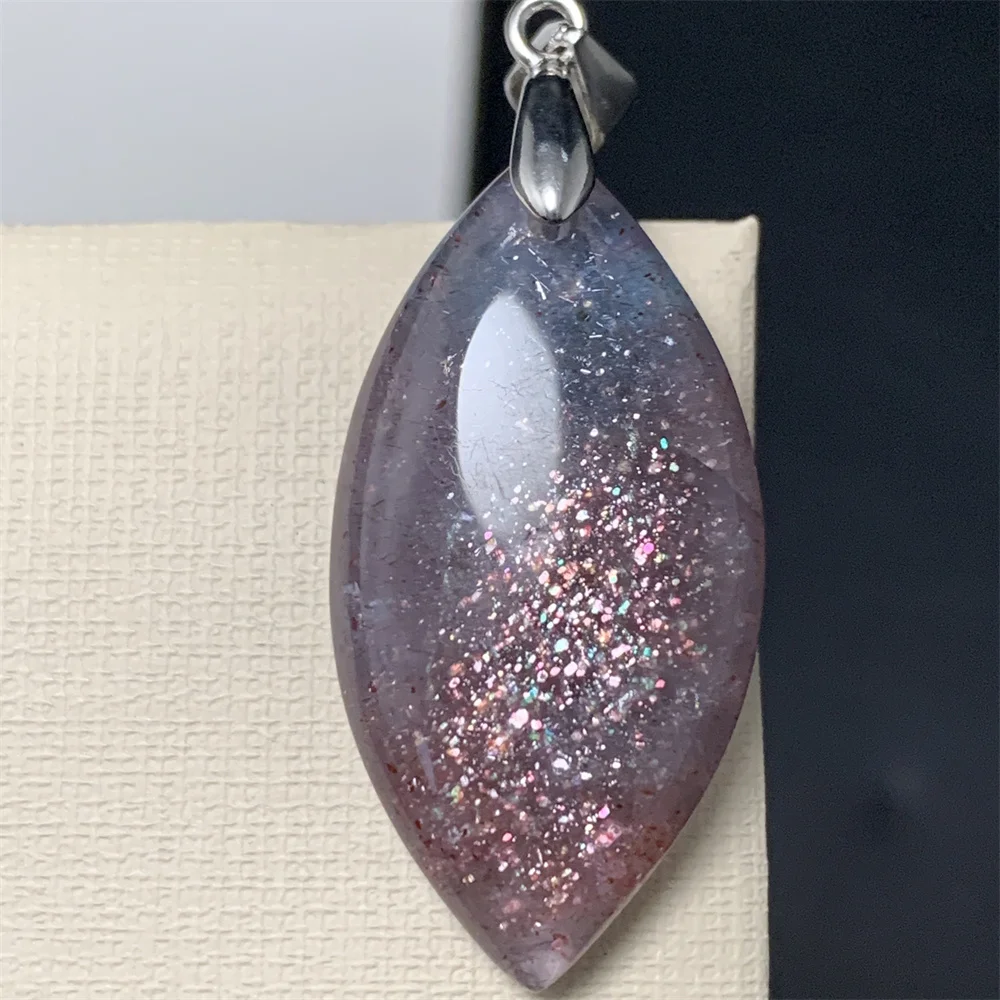 Natural Cordierite Pendants Women Sparkly Red Blue Bloodshot Iolite Beads Star Light Flash Dichroite Necklaces Water Sapphire pendant necklace