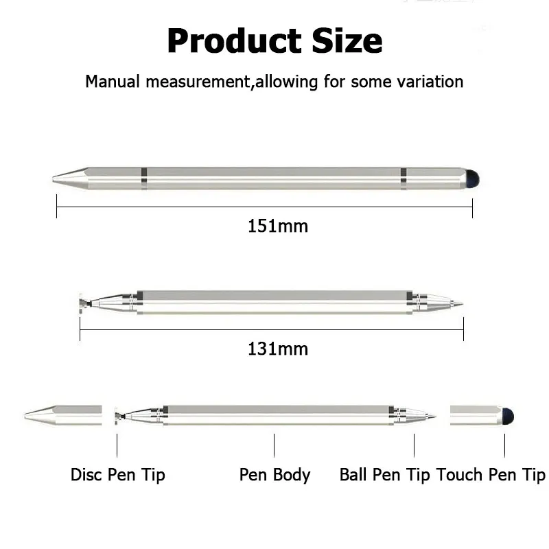 10Pcs Universal Tablet Stylus Pen 3 in 1 Drawing Screen Capacitive Touch Pencil for iPhone Xiaomi HUAWEI Samsung Mobile Phone