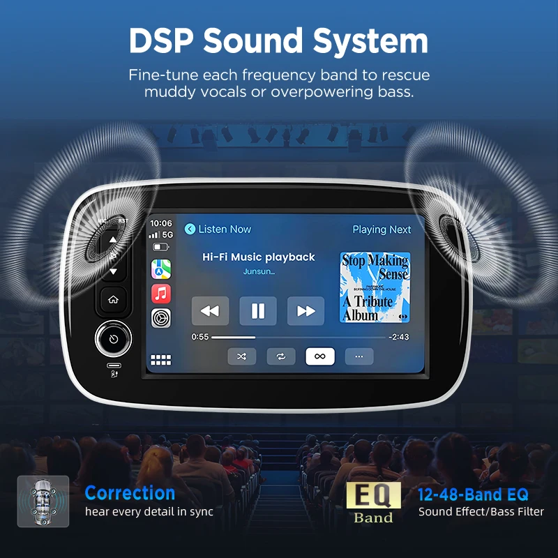 Radio para Auto Junsun de 8 Pulgadas con CarPlay Inalámbrico y Android Auto para Mercedes Benz Smart Fortwo 453 2014-2020, Sistema Multimedia Inteligente con Pantalla Táctil IPS, Reproductor de Video Estéreo, Autoradio 2 Din, Navegación, BT, GPS, 4G, WIFI, FM, AM, DSP 6