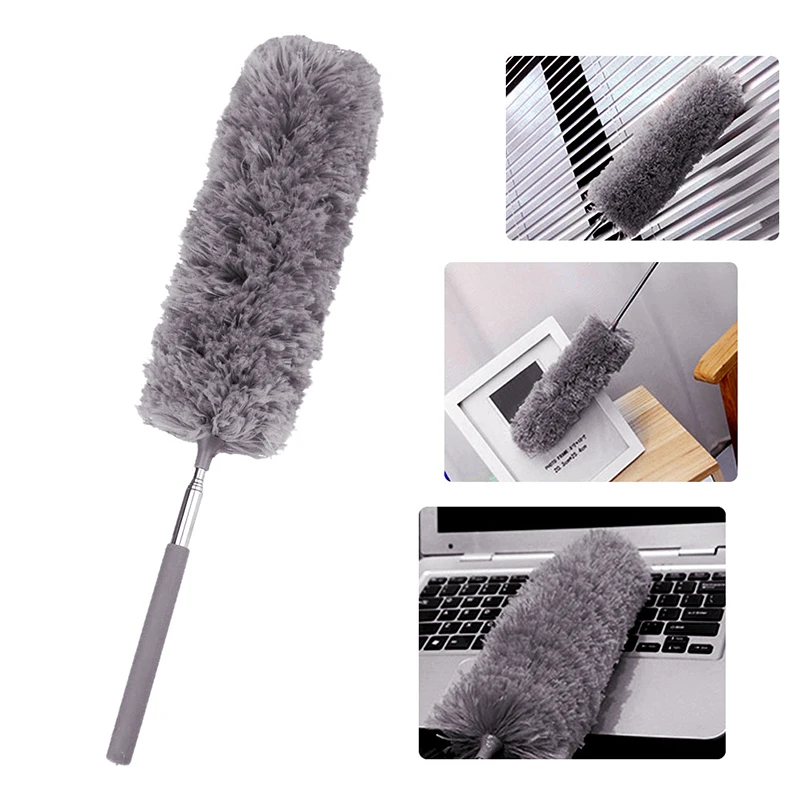 Description Picture 3 of itemRetractable Duster Stainless Steel Long Handle Dusting Brush Car Household Cleaning Tools Microfiber Dust Brush