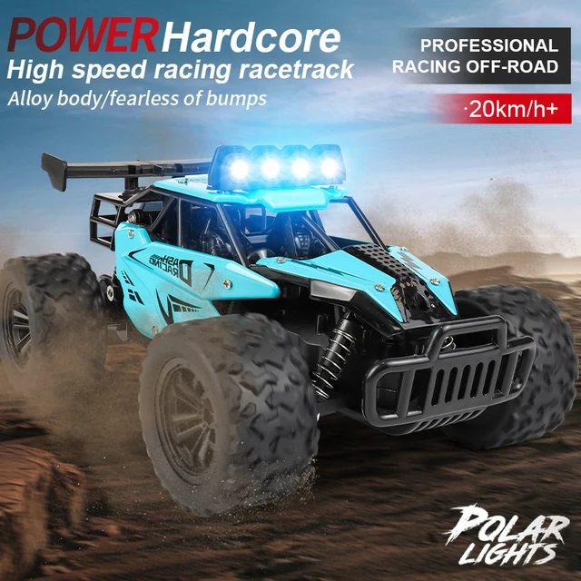 ZWN 1:16 20KM/H RC Car With LED Light 2.4G High Speed Off-Road Climbing 2WD Remote Control Car Toy Gifts for Boys Girls Kids 3