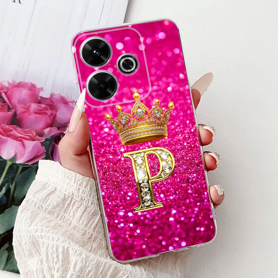 Stylish Clear Silicone TPU Phone Case with Letter Design