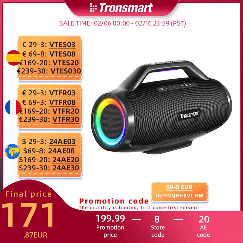 Altoparlante Tronsmart Bang Max Altoparlante Bluetooth Da 130W Con Sistema Audio A 3 Vie, Sincronizzazione Di Altoparlanti 100 +, Controllo App, Ingre