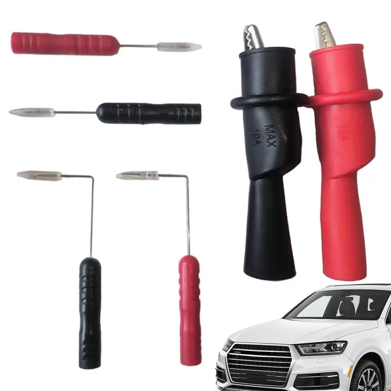 

2mm Test Probe 6 Pcs Insulation Multimeter Needle Probe Car Repair Test Pins For 2mm Test Leads Wire Piercing Probes