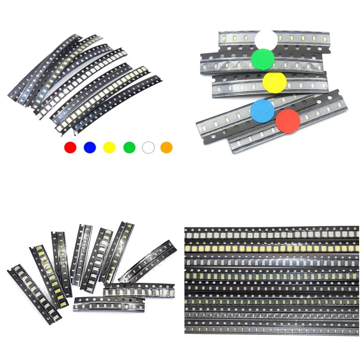 Reland Sun Kit Campione SMD LED - 5 Colori (Rosso, Giallo, Blu, Verde, Bianco) - Formati 0603 0805 1206 3528 5050 5730 - 20 Pezzi Per Colore