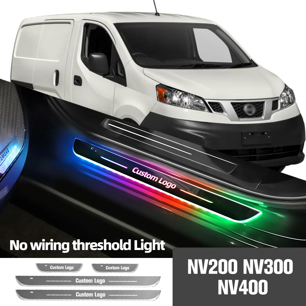 

For Nissan NV200 Evalia NV300 V400 2009-2023 Car Door Sill Light Customized Logo LED Welcome Threshold Pedal Lamp Accessories
