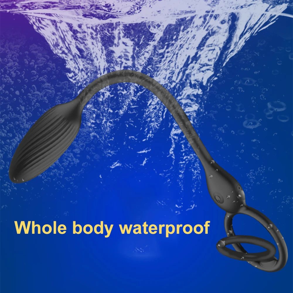 Anal Vibras Dildo Vibrating Male Prostate Massager Delay Ejaculation  Double Ring Butt Plug Toys for Men G_voghion.com