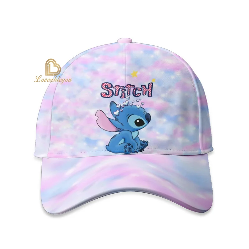 Kawaii Lilo and Stitch Sunscreen Hat Adjustable Teenager Baseball Cap Sun Hat Boys Girls Summer Breathable