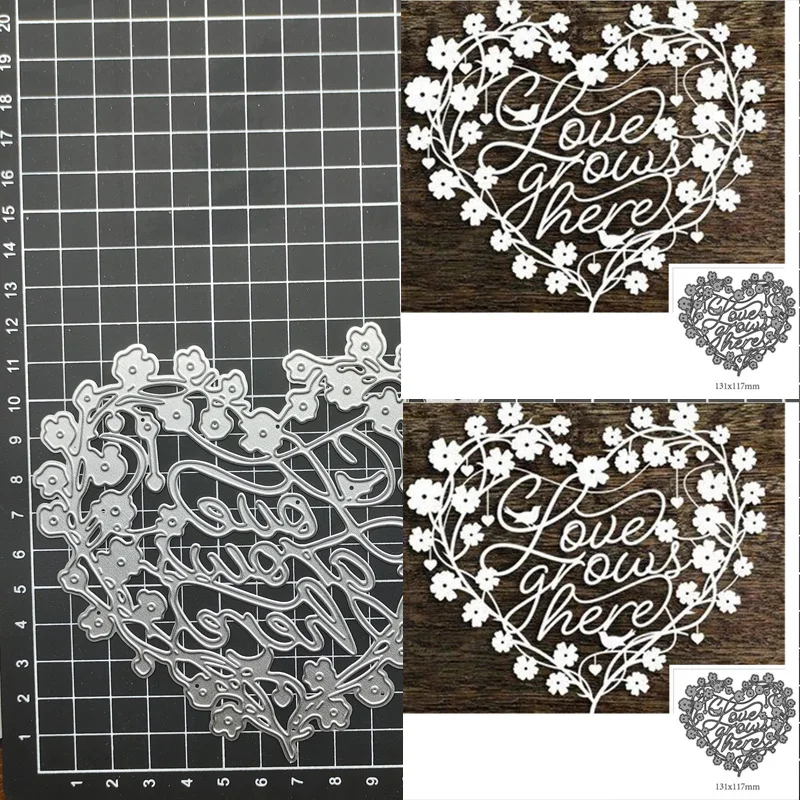 

Metal Cutting Dies Scrapbooking Love Heart Flower DIY Scrapbooking Album Card Embossing DIY Craft Dies
