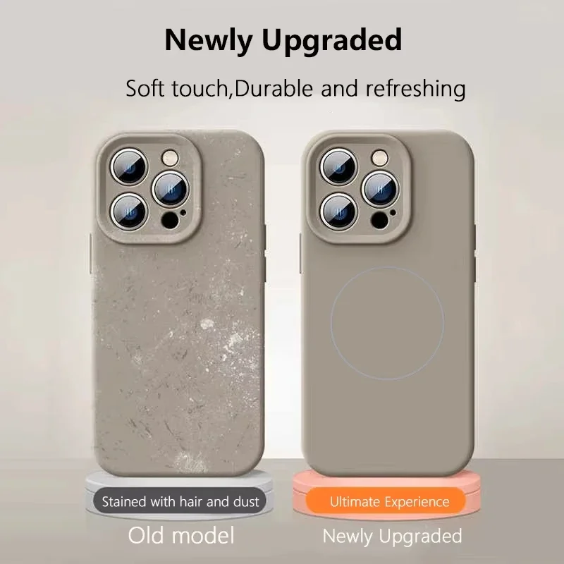 Original Liquid Soft Silicone For Magsafe Wireless Charge Magnetic Case For iPhone 16 Plus 15 14 13 12 Pro Max 11 Cover view 3