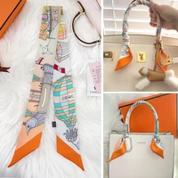 South Korean Spring Versatile silk scarf Hot Air Balloon Women's Twill Ribbon Bundle Bag Handle Ribbon Hair Band Scarf Headband 2