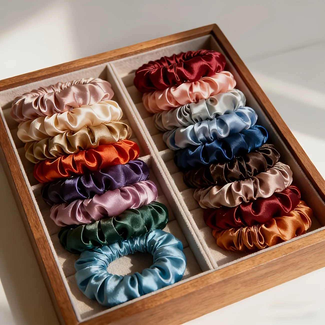 Elegant Satin Multi-Color Hair Ties - High Elasticity, Gentle & Versatile