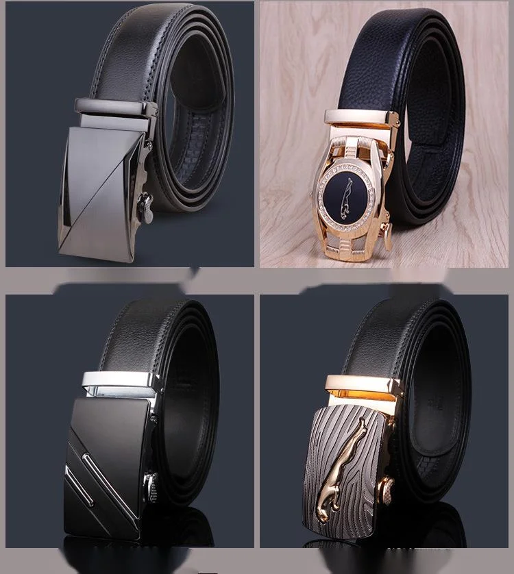 Men's Leather Automatic Buckle Belt For Business And Formal Wear_voghion.com
