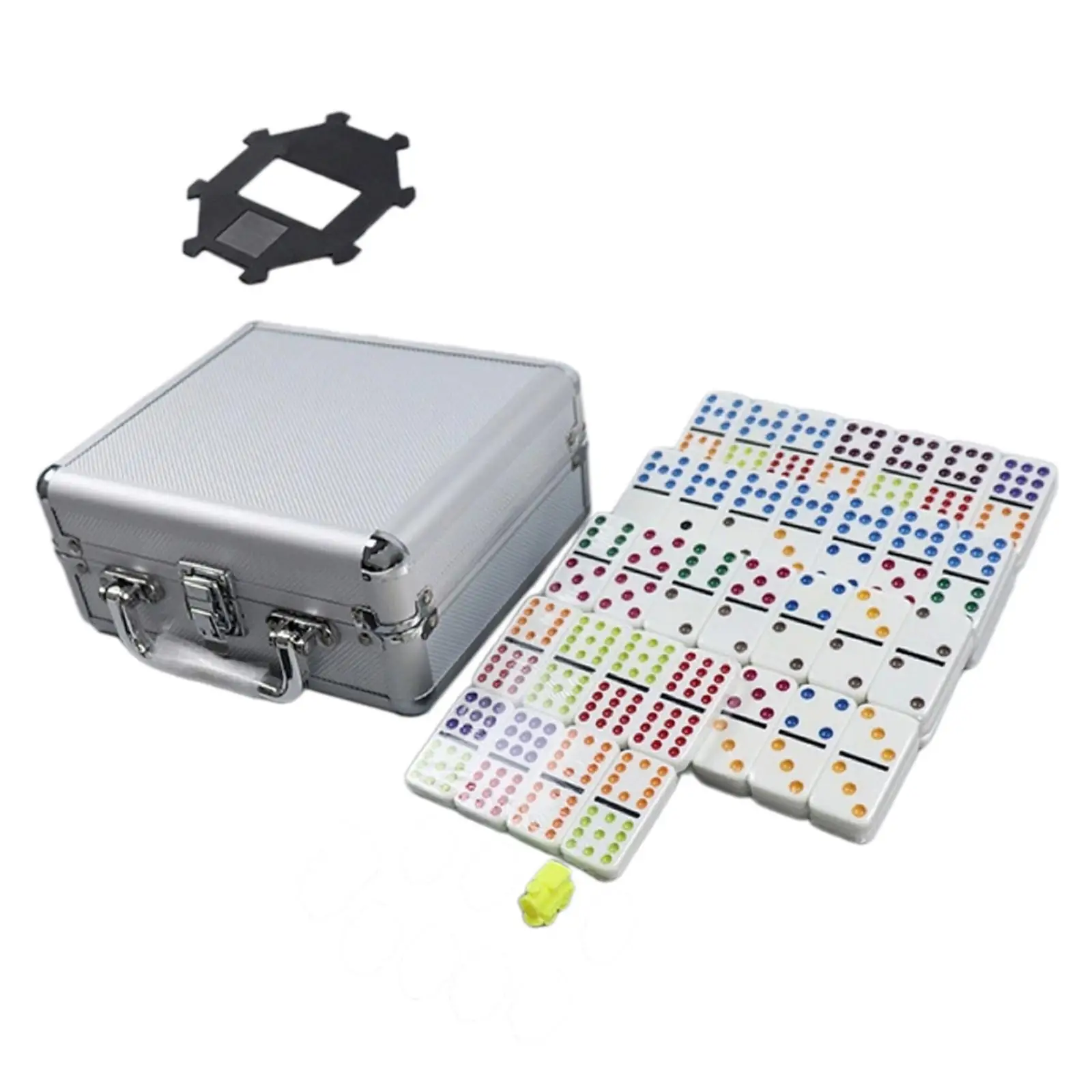 Dominoes Set 91Tiles Educational Toy Puzzle Game in Aluminum Case Classroom Set Fun with Aluminum Case Toy Family Board Game