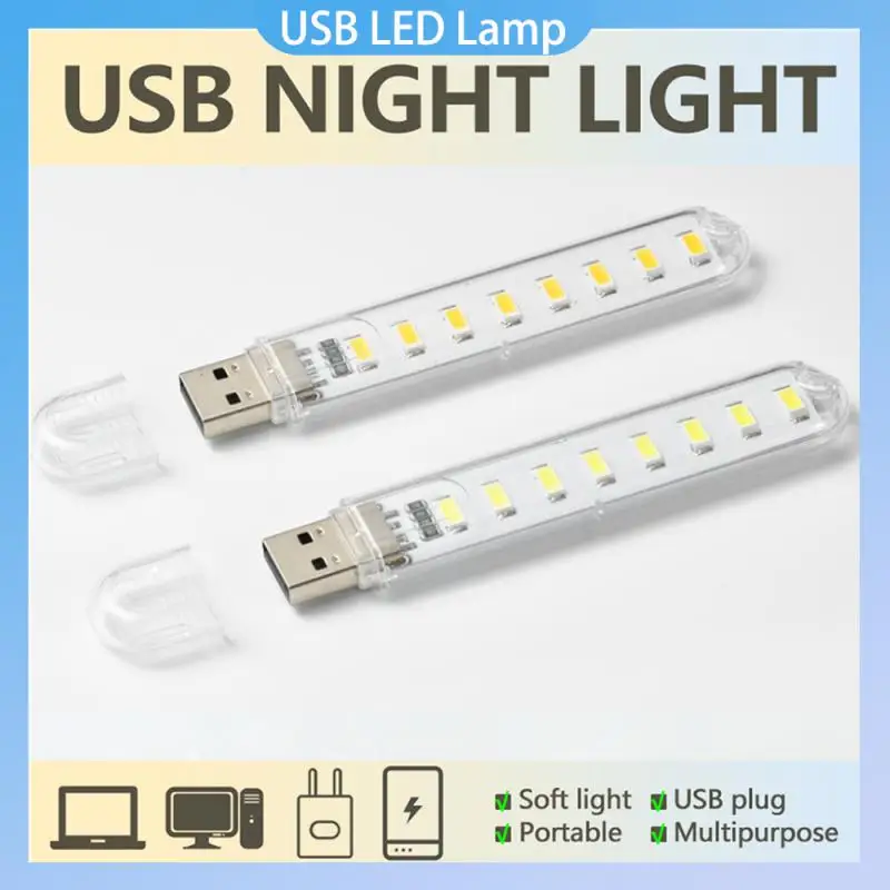 

Mini Portable USB LED Lamp Book Light DC5V Ultra Bright Reading Book Lamp 3leds 8leds Lights For Power Bank PC Laptop Notebook