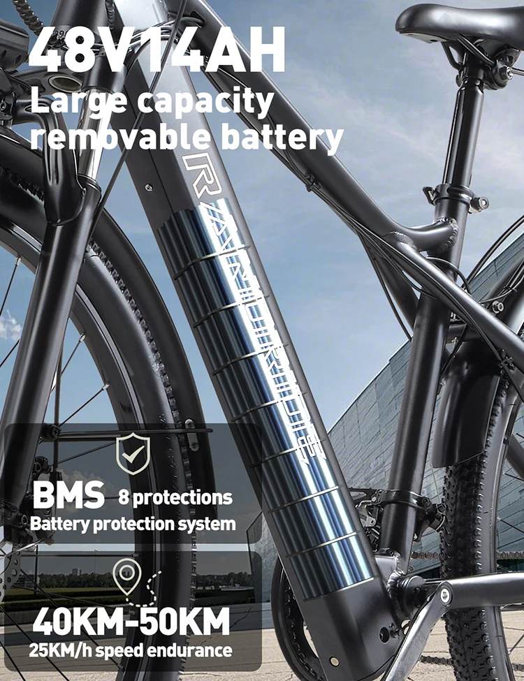 Description Picture 6 of itemYG70 High Speed 1000 Watt Brushless Motor 27.5 Wheels City Commuter Electric Bike Fork Suspension Aluminum alloy frame Ebikes